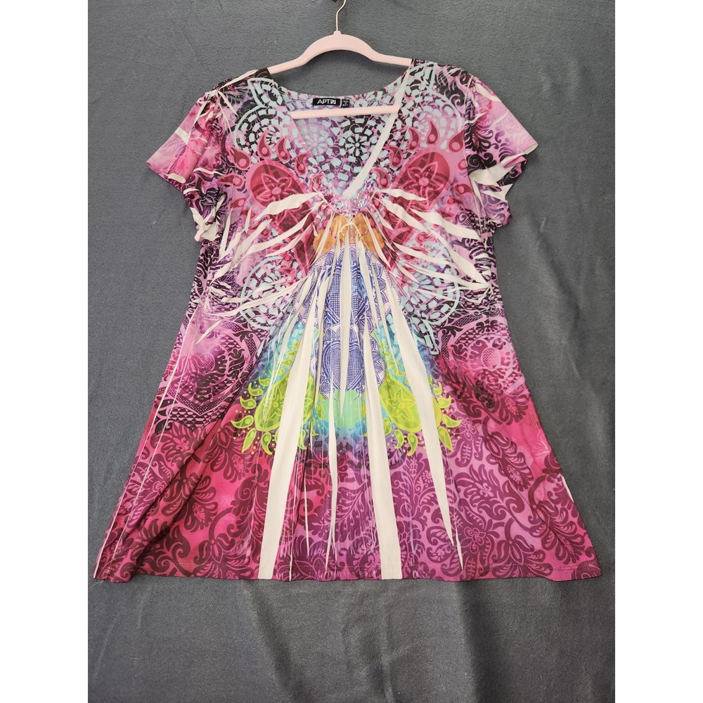 Y2K Vtg Silky Tank Top Mixed Media Floral Animal Boho Fairy Grunge Whimsy Sz‎ 1X